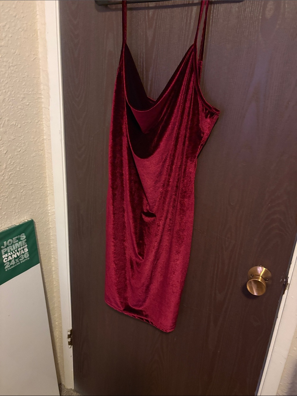 SHEIN Burgundy Velvet Cowl Slip Mini Dress